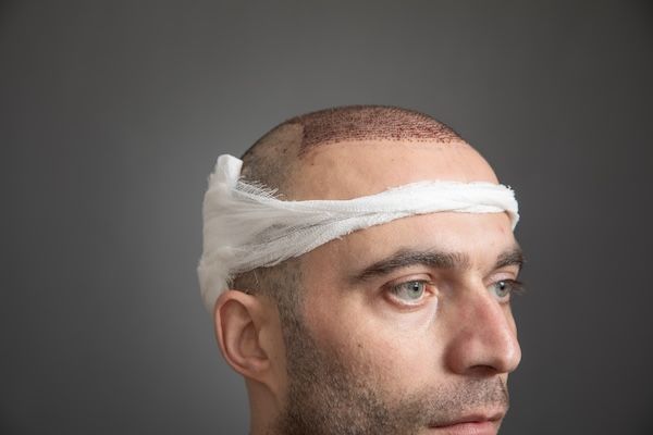 Uomo caucasico dopo un trapianto di capelli - migliori cliniche trapianto capelli Italia