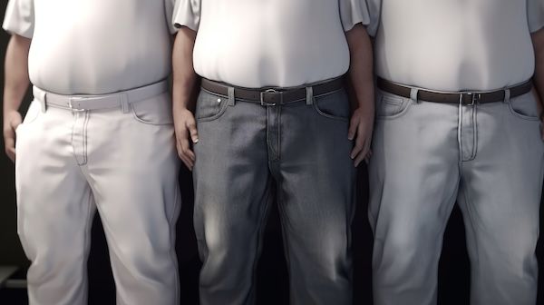 Abbigliamento molto stretto Problema delle persone in sovrappeso e diversi tipi di obesità