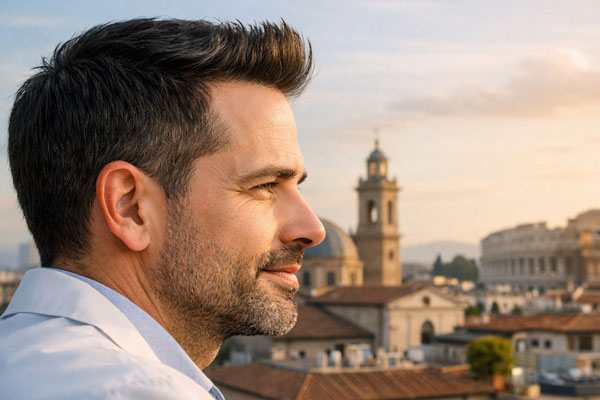 Risultato naturale ottenuto con i migliori trapianti di capelli in Italia.