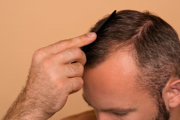 giovane uomo con l'attaccatura dei capelli sfuggente - richieste trapianto capelli 