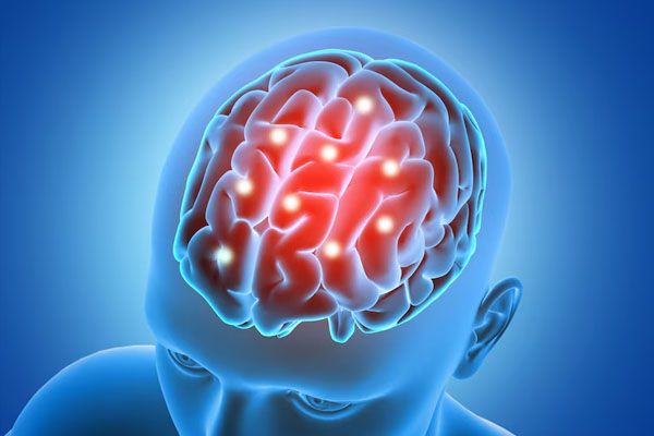 sfondo medico figura maschile 3d parti del cervello in evidenza