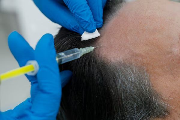 uomo adulto sottoposto a trattamento per la caduta dei capelli - migliori cliniche trapianto capelli Italia