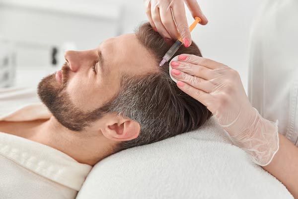 scatto di un uomo che riceve un trattamento per capelli - migliori cliniche trapianto capelli Italia