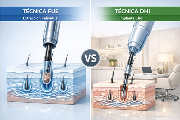 Confronto tra la tecnica di trapianto capelli FUE e DHI per massimizzare la densità.