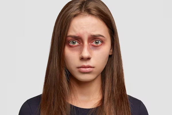 Ripresa frontale di una donna emaciata