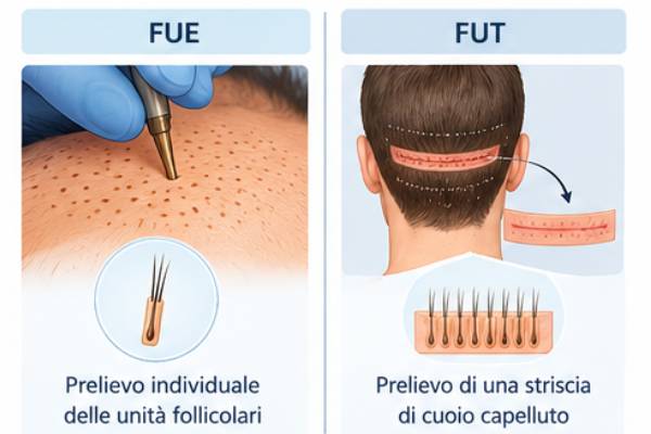 Confronto visivo tra FUE e FUT