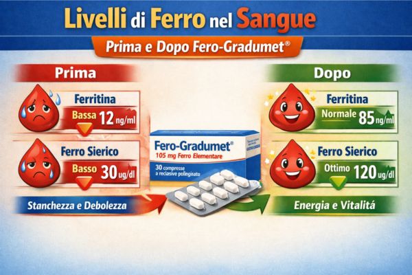 Risultato di analisi del sangue che mostra miglioramento dopo il trattamento