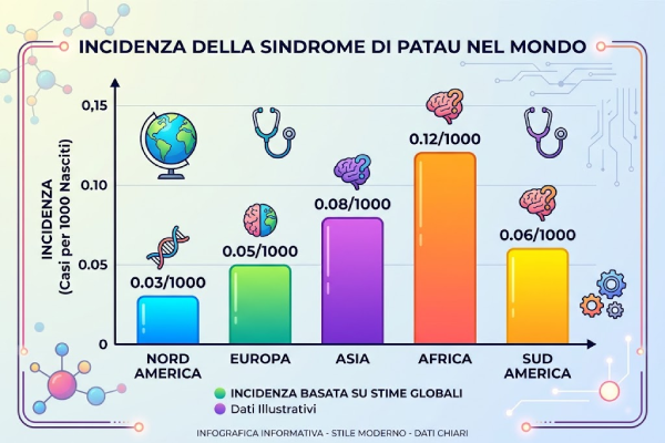Grafico che rappresenta le statistiche sulla frequenza della sindrome di Patau